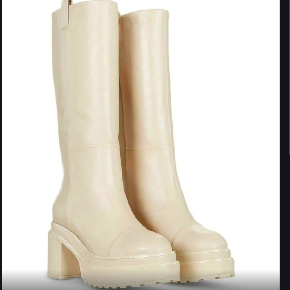 Cream Cult Gaia Hana Women's Leather Knee High Boots-NIB